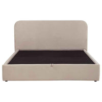 Anders Upholstered Eastern King Storage Lift Platform Bed Beige - Home & Sleep Outlet