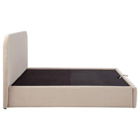 Anders Upholstered Eastern King Storage Lift Platform Bed Beige - Home & Sleep Outlet