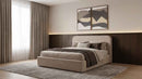 Anders Upholstered Queen Storage Lift Platform Bed Beige - Home & Sleep Outlet