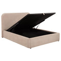 Home & Sleep Outlet - Anders Upholstered Queen Storage Lift Platform Bed Beige
