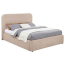 Anders Upholstered Queen Storage Lift Platform Bed Beige - Home & Sleep Outlet