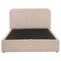 Anders Upholstered Queen Storage Lift Platform Bed Beige - Home & Sleep Outlet