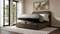 Anders Upholstered Full Storage Lift Platform Bed Chocolate - Home & Sleep Outlet