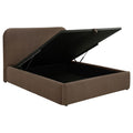 Home & Sleep Outlet - Anders Upholstered Eastern King Storage Lift Platform Bed Chocolate