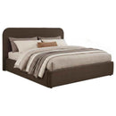 Anders Upholstered Eastern King Storage Lift Platform Bed Chocolate - Home & Sleep Outlet