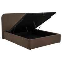 Anders Upholstered Queen Storage Lift Platform Bed Chocolate - Home & Sleep Outlet