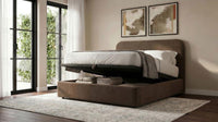 Anders Upholstered Queen Storage Lift Platform Bed Chocolate - Home & Sleep Outlet