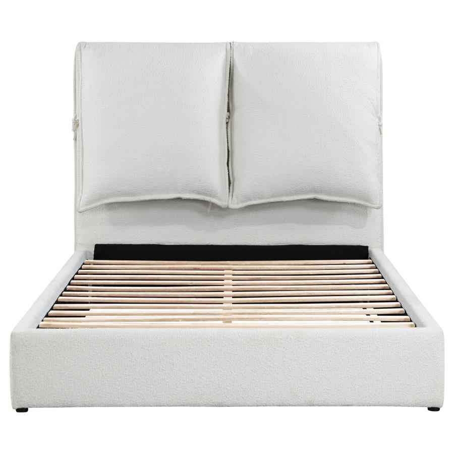 Gwendoline Upholstered Queen Panel Bed White - Home & Sleep Outlet