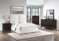 Gwendoline Upholstered Queen Panel Bed White - Home & Sleep Outlet