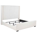 Natasha 65-inch Upholstered Eastern King Wingback Bed Cream - Home & Sleep Outlet