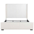 Natasha 65-inch Upholstered Eastern King Wingback Bed Cream - Home & Sleep Outlet