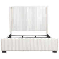 Natasha 65-inch Upholstered Eastern King Wingback Bed Cream - Home & Sleep Outlet