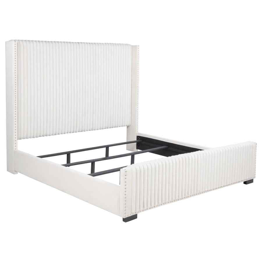Natasha 65-inch Upholstered California King Bed Cream - Home & Sleep Outlet