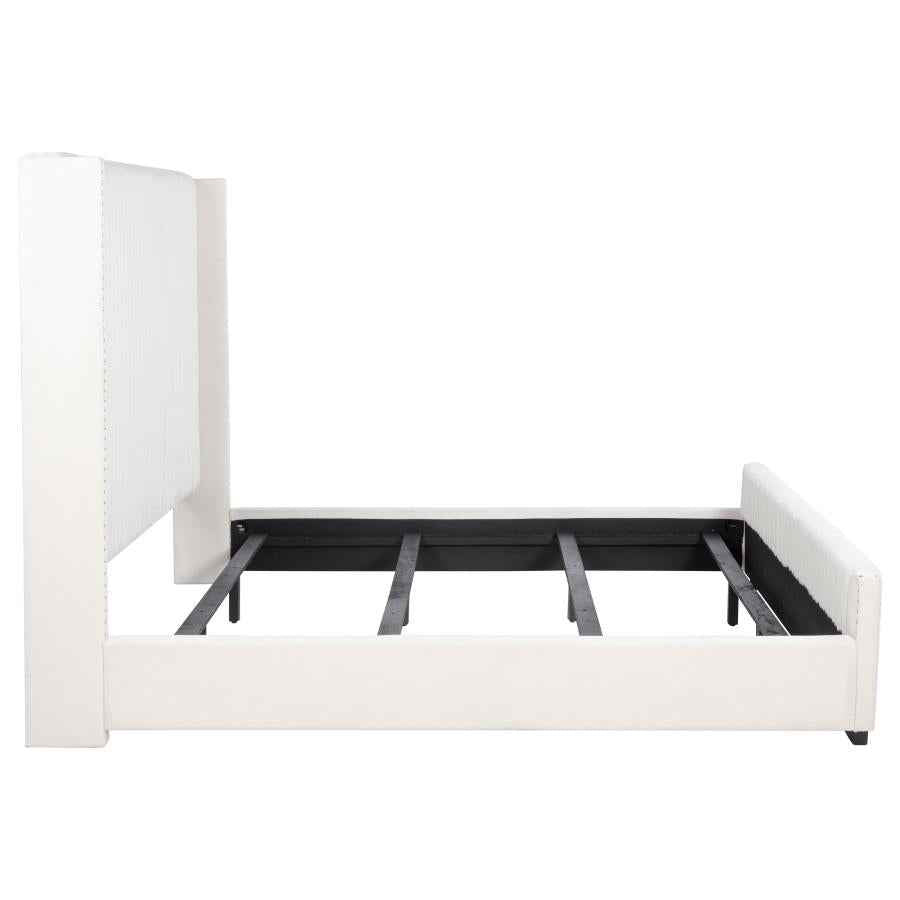 Natasha 65-inch Upholstered California King Bed Cream - Home & Sleep Outlet