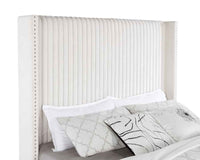 Natasha 65-inch Upholstered Queen Wingback Bed Cream - Home & Sleep Outlet