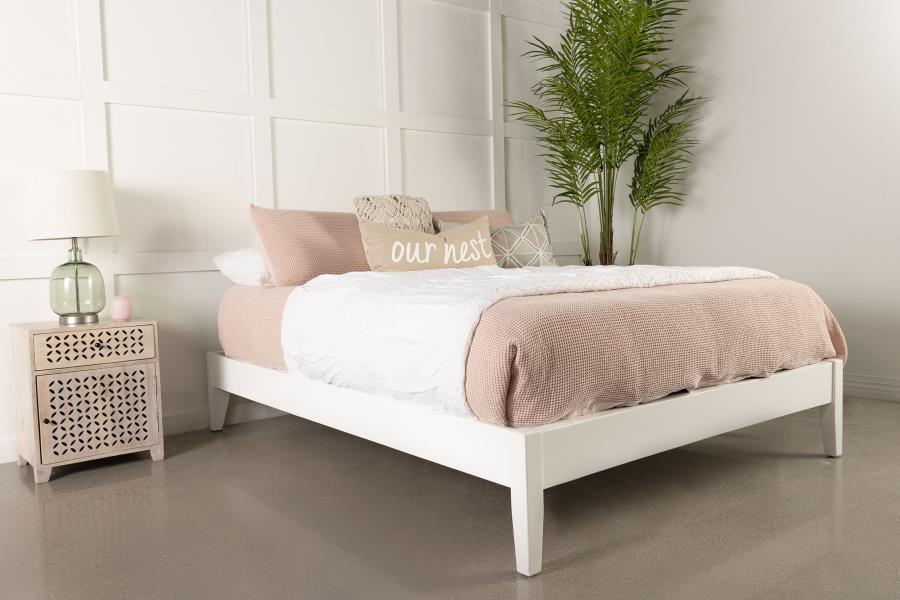 Hounslow Queen Universal Platform Bed White - Home & Sleep Outlet