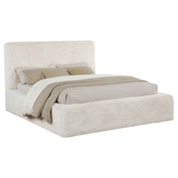 Rebecca Faux Fur Upholstered Eastern King Bed Cream - Home & Sleep Outlet