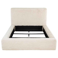 Rebecca Faux Fur Upholstered Eastern King Bed Cream - Home & Sleep Outlet