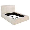 Rebecca Faux Fur Upholstered Queen Bed Cream - Home & Sleep Outlet