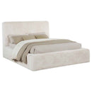 Rebecca Faux Fur Upholstered Queen Bed Cream - Home & Sleep Outlet