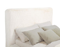 Rebecca Faux Fur Upholstered Queen Bed Cream - Home & Sleep Outlet