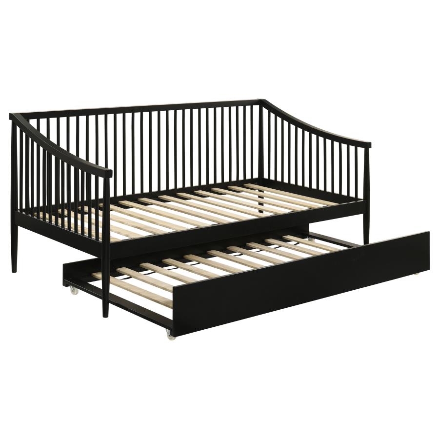 Home & Sleep Outlet - Delgado Windsor Twin Wood Daybed with Trundle Black