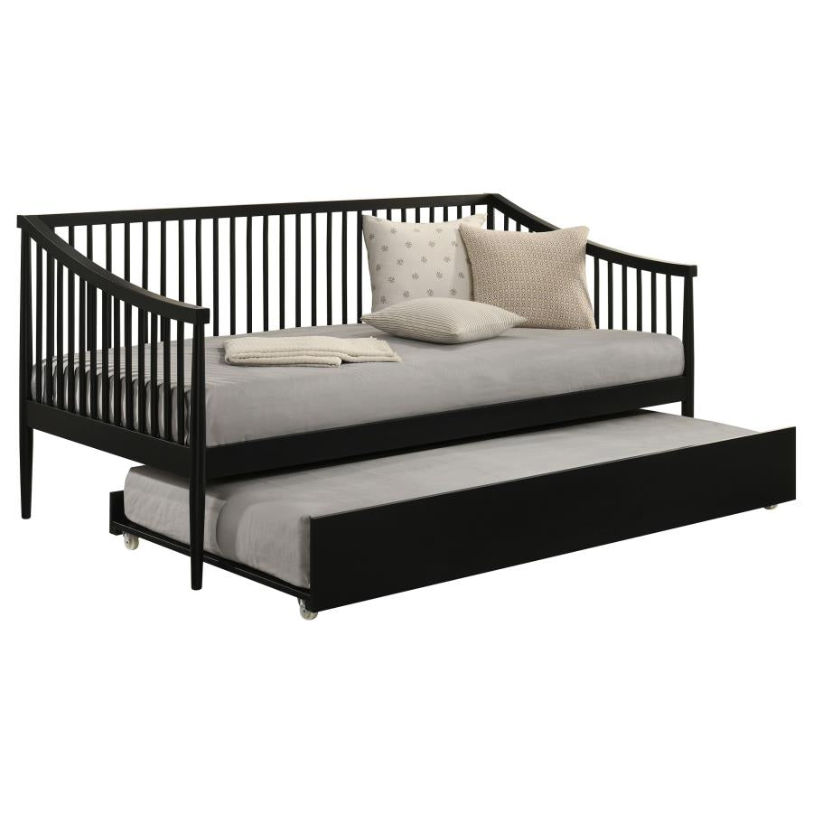 Home & Sleep Outlet - Delgado Windsor Twin Wood Daybed with Trundle Black