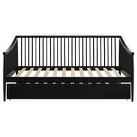 Delgado Windsor Twin Wood Daybed with Trundle Black - Home & Sleep Outlet
