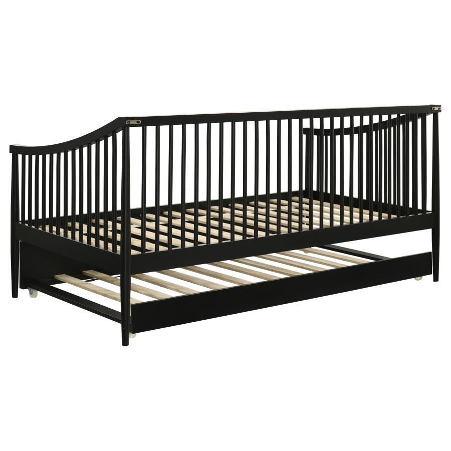 Home & Sleep Outlet - Delgado Windsor Twin Wood Daybed with Trundle Black