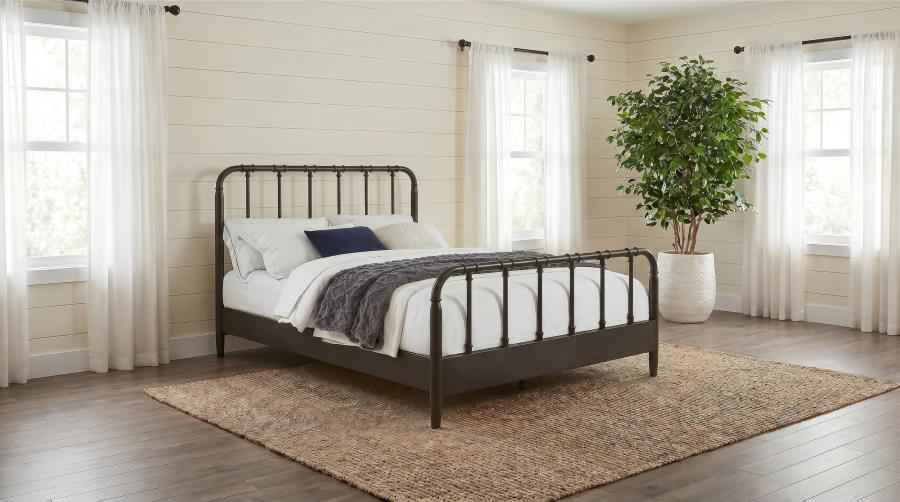 Rocco All Wood Water Pipe Open Frame Full Bed Dark Bronze - Home & Sleep Outlet