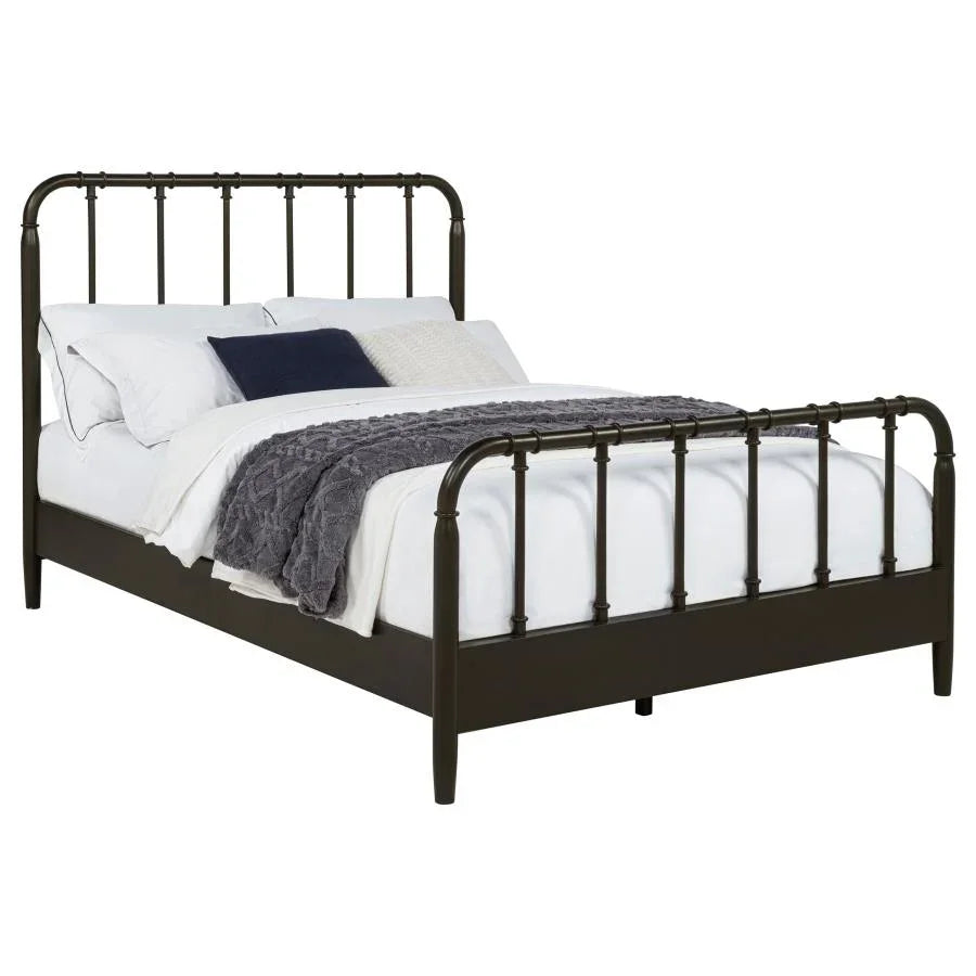 Home & Sleep Outlet - Rocco All Wood Water Pipe Open Frame Full Bed Dark Bronze