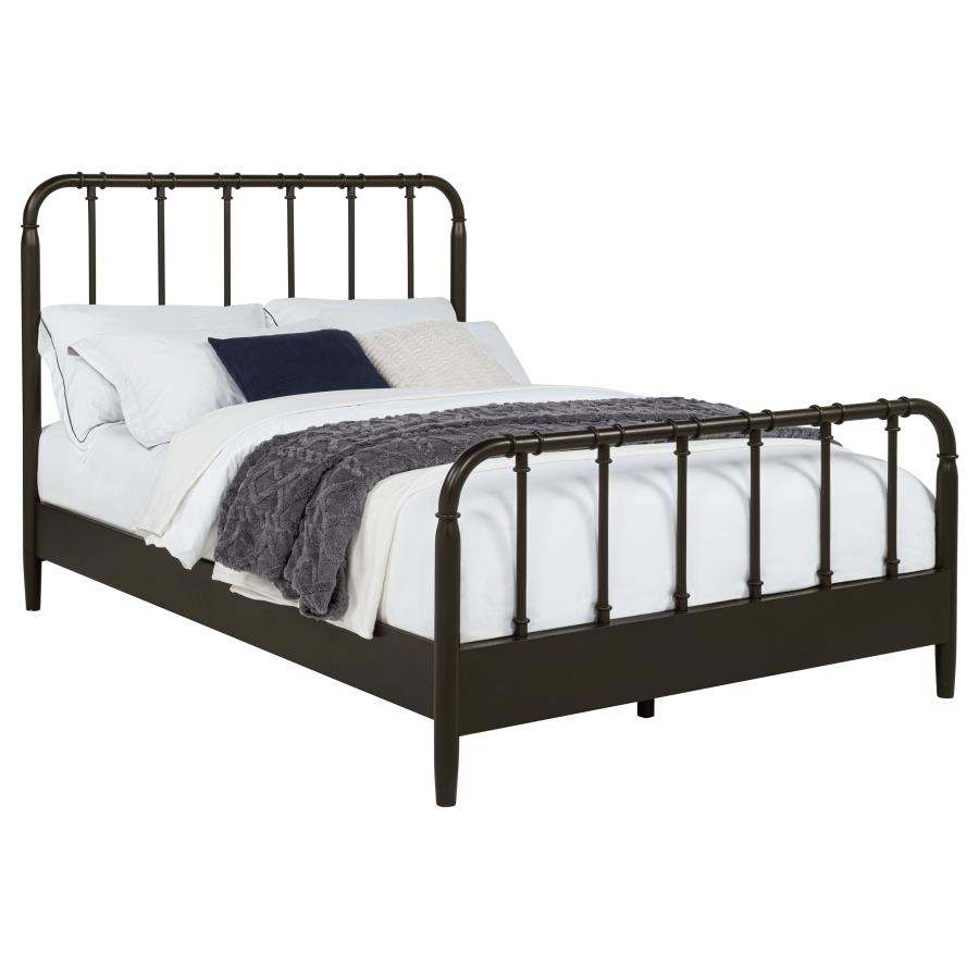 Home & Sleep Outlet - Rocco All Wood Water Pipe Open Frame Eastern King Bed Dark Bronze