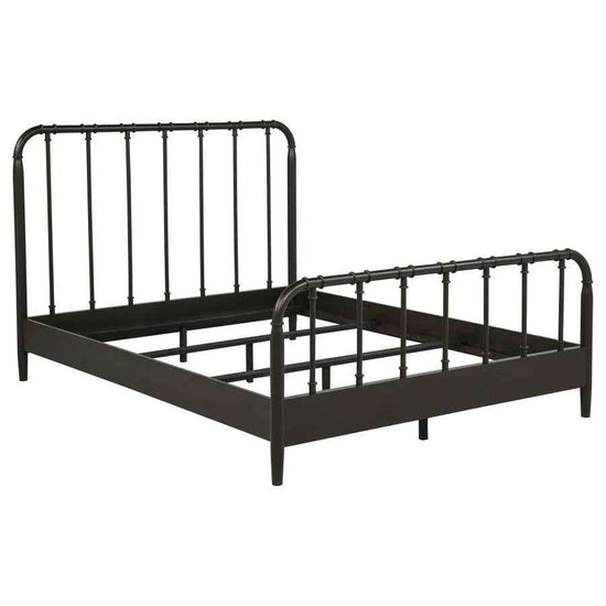 Rocco All Wood Water Pipe Open Frame Queen Bed Dark Bronze