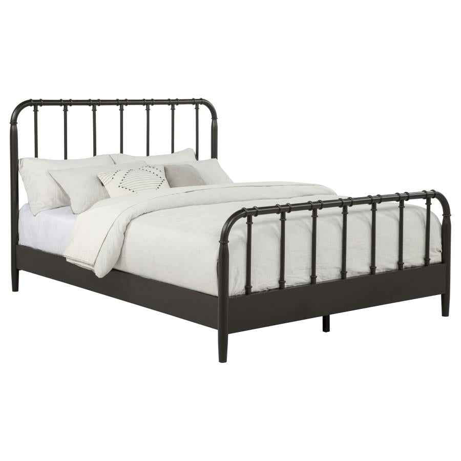 Rocco All Wood Water Pipe Open Frame Queen Bed Dark Bronze