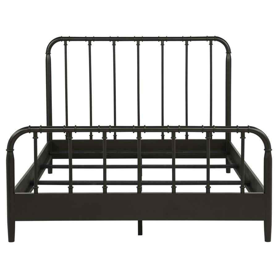 Rocco All Wood Water Pipe Open Frame Queen Bed Dark Bronze