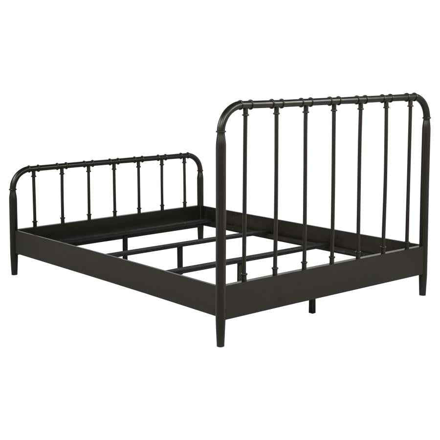 Rocco All Wood Water Pipe Open Frame Queen Bed Dark Bronze