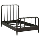 Rocco All Wood Water Pipe Open Frame Twin Bed Dark Bronze