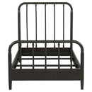 Rocco All Wood Water Pipe Open Frame Twin Bed Dark Bronze