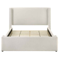 Alamosa Boucle Upholstered Queen Wingback Bed White