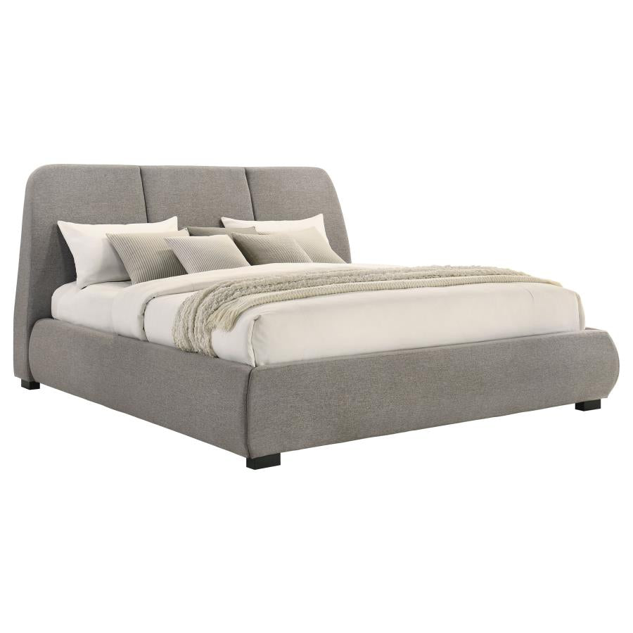 Home & Sleep Outlet - Mokena 46-inch Upholstered Eastern King Platform Bed Taupe