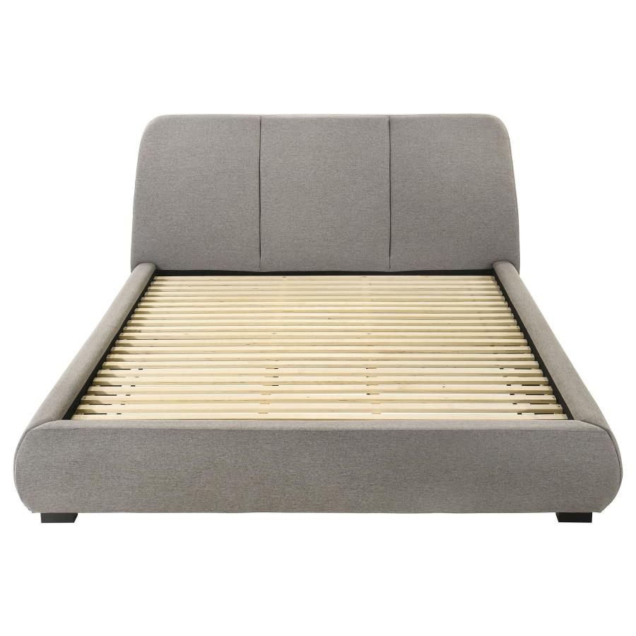Home & Sleep Outlet - Mokena 46-inch Upholstered Eastern King Platform Bed Taupe