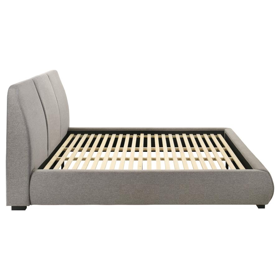 Home & Sleep Outlet - Mokena 46-inch Upholstered Eastern King Platform Bed Taupe