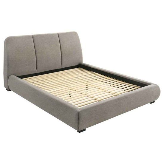 Mokena 46-inch Upholstered California King Platform Bed Taupe