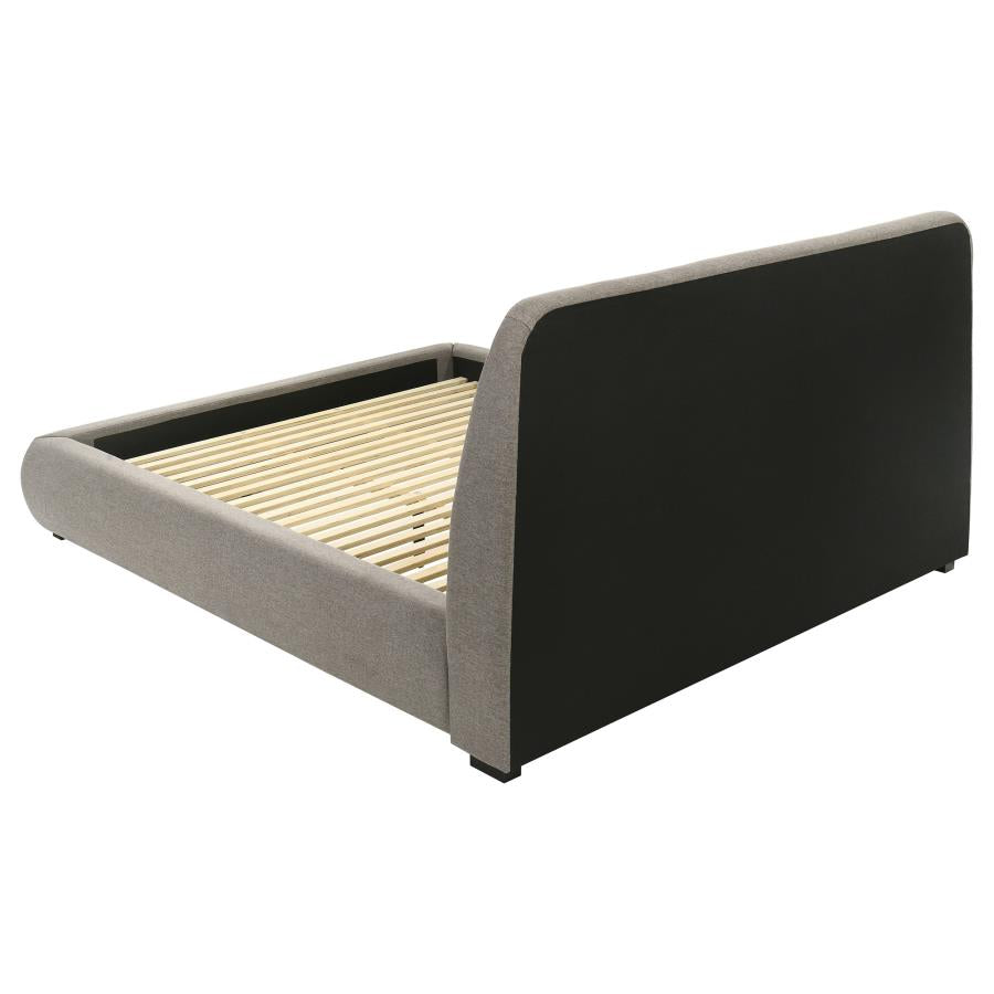 Home & Sleep Outlet - Mokena 46-inch Upholstered California King Platform Bed Taupe
