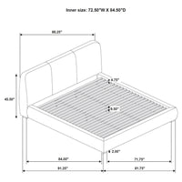 Mokena 46-inch Upholstered California King Platform Bed Taupe