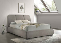 Mokena 46-inch Upholstered Queen Platform Bed Taupe