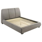 Home & Sleep Outlet - Mokena 46-inch Upholstered Queen Platform Bed Taupe