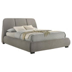 Home & Sleep Outlet - Mokena 46-inch Upholstered Queen Platform Bed Taupe