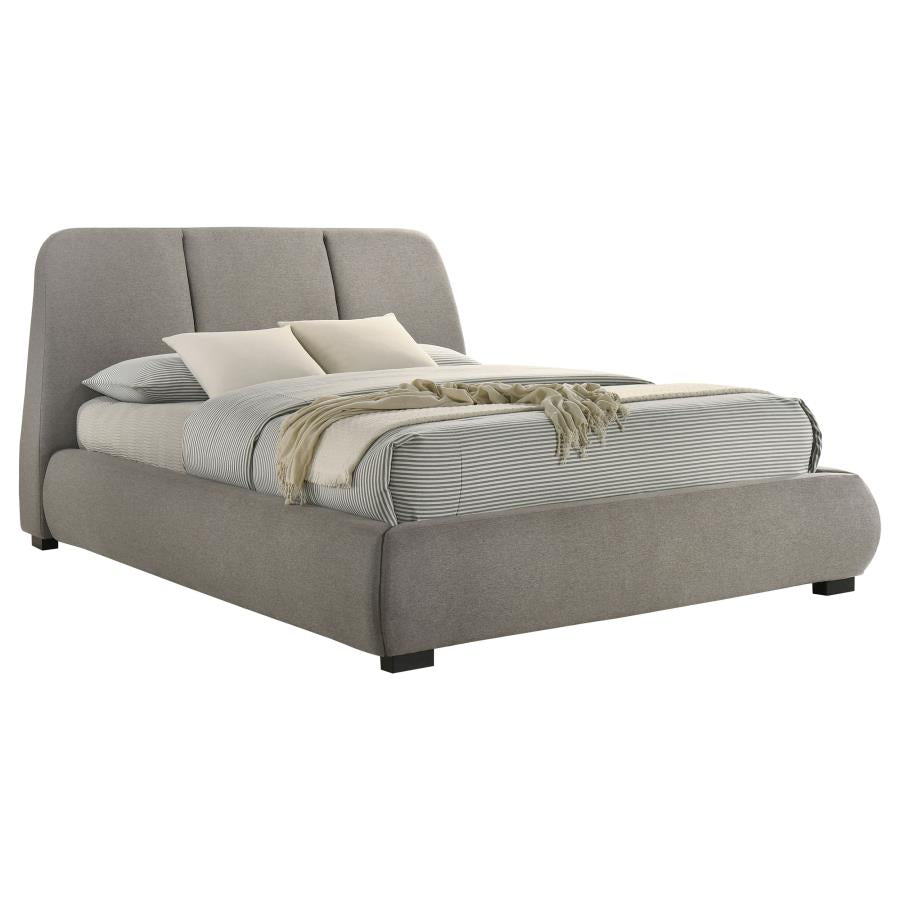 Home & Sleep Outlet - Mokena 46-inch Upholstered Queen Platform Bed Taupe