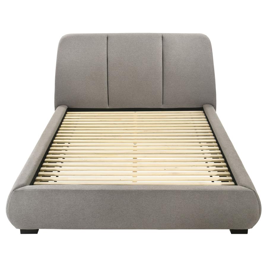 Home & Sleep Outlet - Mokena 46-inch Upholstered Queen Platform Bed Taupe